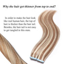 40pcs Rooted Tape in Remy Human Hair Extensions 100g Ash Brown mixed Bleach Blonde 20 inch Highlighted Long Straight Remy Skin Weft Invisible Double Sided Tape +20pcs Tapes20inch