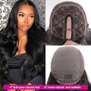UNice Hair 10A Body Wave U Part Wig Human Hair for Women Brazilian Remy Hair Glueless Full Head Clip in Half Wig U Shape Wig 150% Density Natural Color (24inch) UNICE Store