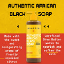 Alaffia Authentic African Black Soap All-in-One, Multi-purpose Face & Body Wash, Shampoo & Shaving Soap, Suitable for All Skin Types, Fair Trade Shea Butter, Citrus Ginger, 16 Fl Oz Alaffia