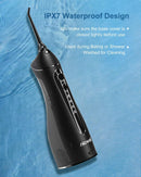 Water Dental Flosser Cordless for Teeth - Nicwell 4 Modes Dental Oral Irrigator, Portable and Rechargeable IPX7 Waterproof Powerful Battery Life Water Teeth Cleaner Picks for Home Travel (Black) Nicwell