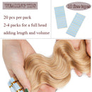 40 PCS Tape In Hair Extensions Seamless Skin Weft Curly 18''(