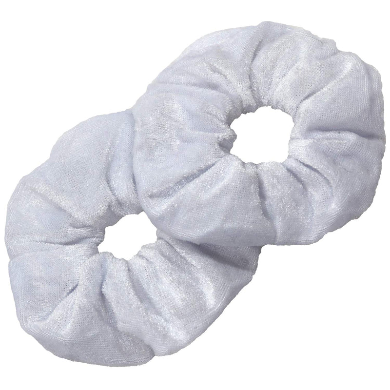 Kenz Laurenz Scrunchies for Hair - 2 Velvet Hair Ties for Women Girls Hair Elastics Ponytail Holder Scrunchy Girl Accessories Elastic Hair Bands Scrunchie Pack (White) Kenz Laurenz