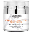 Aesthetics Naturals Retinol Cream - Anti-Aging Face & Neck Moisturizer with 2.5% Retinol, Vitamin E, Green Tea, Hyaluronic Acid, Organic Jojoba Oil, & Shea Butter, Day & Night Anti-Wrinkle Cream, 1.7oz Aesthetics Naturals