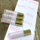 Got Oil Supplies Vinyl Essential Oil Labels - Fits 10ml Roller Bottles and Boston Round Glass Vials - 24 Blue & Pink, Gold or Silver Bottle Stickers To Choose From (Blue & Pink) Discount Manufacturing & Distributing