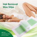 Avashine Wax Strips for Arms, Legs, Underarm Hair, Eyebrow, Bikini, and Brazilian Hair Removal Contains, Green, 32 Strips Avashine