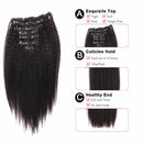 Sassina Kinkys Straight Clip in Hair Extensions Human Hair Double Wefts Unprocessed Virgin Hair Full Head Thick 7 Pieces with 17 Clips 120 Grams 14 inch Sassina Store
