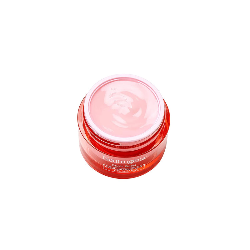 Neutrogena Bright Boost Overnight Recovery Gel Cream with Neoglucosamine, Brightening Nighttime Moisturizer, Oil-Free & Non-Comedogenic, 1.7 oz Neutrogena