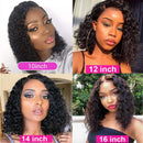 Amella Hair Lace Front Wigs Human Hair Brazilian Short Curly Bob Water Wave 4x4 lace closure Human Hair Wigs for Black Women Pre Plucked with Baby Hair(10 Inch) Amella Store