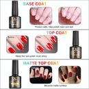 Gel Nail Polish Set 9 Pcs, Popular Nail Art Colors UV LED Soak Off Nail Gel Kit (6+3) Erarrow