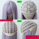 Maycaur Purple Color Synthetic Hair Wigs with Full Bangs Long Straight Women's Wig Heat Resistant Synthetic No Lace Wigs for Fashion Women 22 Inch Maycaur Store