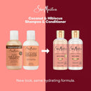 SheaMoisture Travel Shampoo & Conditioner (12 Sets, 24 Bottles), Coconut & Hibiscus Curl & Shine, Frizz Control, Curly Hair Products, 3.2 Oz Ea Infinity Warehouse