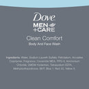 Dove MEN+CARE Body and Face Wash for Healthier and Stronger Skin Clean Comfort Effectively Washes Away Bacteria While Nourishing Your Skin 18 oz 4 Count DOVE MEN + CARE