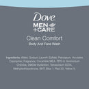 Dove MEN+CARE Body and Face Wash for Healthier and Stronger Skin Clean Comfort Effectively Washes Away Bacteria While Nourishing Your Skin 18 oz 4 Count DOVE MEN + CARE