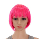 SWACC 10 Inch Short Straight Bob Wig with Bangs Synthetic Colorful Cosplay Daily Party Flapper Wig for Women and Kids with Wig Cap (Hot Pink) SWACC Store