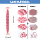 HOPESO Shower Silicone Back Scrubber, Silicone Bath Body Brush, Easy To Clean-Exfoliate, Improve Your Blood Circulation,Silicone Back Scrubber For Shower (Pink upgraded version) HOPESO