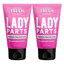 Super Fresh Lady Parts Powder Protection Deodorant Lotion - For Breasts, Private Parts, Crotch and Inner Thigh - Absorb Mild Sweat, Prevent Chafe & Odor - Aluminum-free - 4 oz… (2 Pack Women's Powder Lotion) SweatBlock