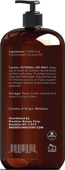 Brooklyn Botany Fractionated Coconut Oil for Skin – 100% Pure and Natural – Carrier Oil for Essential Oils, Aromatherapy and Massage - Moisturizing Skin, Hair and Face – Therapeutic Grade - 16 fl Oz Brooklyn Botany Store