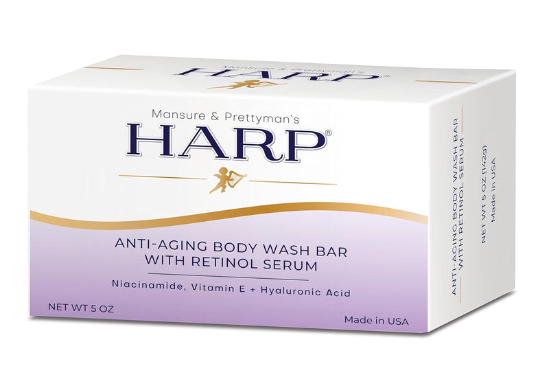 HARP pH-Balanced (5.0-6.0) Body Wash Bar. 100% Syndet. Protects Moisture Barrier For Sensitive, Dry or Irritated skin. + Shea Butter/Borage Oil. Non-Comedogenic. FRAGRANCE FREE Infinity Warehouse