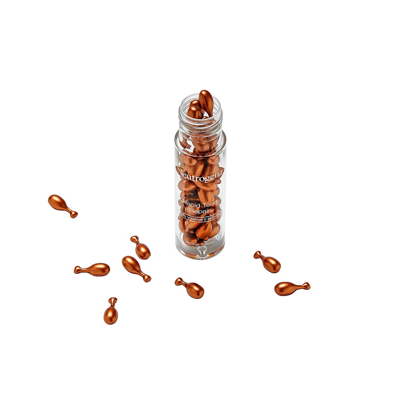 Neutrogena Rapid Tone Repair 20% Vitamin C Brightening Serum Capsules, Antioxidant Face Serum to Brighten Look of Dark Spots & Even Skin Tone, Oil-Free, 30 Serum Capsules Neutrogena