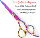 Professional Hair Cutting Shears,Hair Scissors Barber Hairdressing Shears Edge Razor Sharp Blades Haircut Scissors for Men Women Kids Japan 440c Stainless Steel 6 Inch (B) JAVENPROLIU
