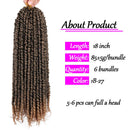 Passion Twist Hair 18 Inch Pre twisted Crochet Hair 6 Packs Pre-Looped Passion Twists Crochet Braids Ombre Color Made of Bohemian Hair Synthetic Braiding Hair Extensions for Black Women (18Inch,T27) VIOLET