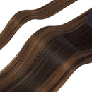 28 Inch Clip in Ponytail Extension Wrap Around Long Straight Pony Tail Hair Synthetic Hairpiece for Women 28Inchdark brown mix light auburn KOODER