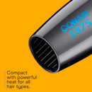 Conair Travel Hair Dryer with Dual Voltage, 1875W Compact Blow Dryer with Folding Handle, Gray Infinity Warehouse