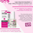 Nail Tek Foundation 3, Ridge Filling Strengthening Base Coat for Hard and Brittle Nails, 0.5 oz, 1-Pack Nail Tek