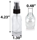 1 oz / 30 ml Clear Glass Boston Round Bottle with Black Treatment Pump (24 Pack) + Funnel JUVITUS Store