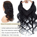 20 Inches Hidden Crown Human Hair Extensions One piece Secret Fish Line Wire In Hairpiece With Transparent Invisible Rubber Band Long Wavy Curly No Clips No Glue For Women
