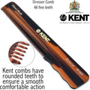 Kent R18T Handmade All Fine Tooth Pocket Comb for Men, Hair Comb Straightener for Everyday Grooming Styling Hair, Mustache and Beard, Use Dry or with Balms, Saw Cut and Hand Polished, Made in England KENT