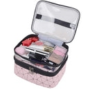 MKPCW Makeup Bags Double layer Travel Cosmetic Cases Make up Organizer Toiletry Bags (Pink) MKPCW Store