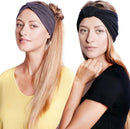 BLOM Original Headband Two Pack. 6" Multi Style Design for Yoga Workout Running Athletic. Wear Wide Turban Knotted. Ethically Made in Bali. BLOM Store