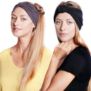 BLOM Original Boho 2-Pack Headbands for Women- Non-Slip Knotted Headband- Women Hair Band Made in Bali- 6" Wide Multistyle Elastic Head Wrap Perfect for Running, Yoga, Travel, Workouts & Fashion BLOM