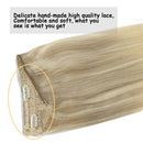 GOO GOO Hair Extensions Wire Hair Extensions Ombre Ash Blonde to Golden Blonde Mixed Platinum Blonde 12 Inch 70g Hairpiece Remy Human Hair Extensions Real Hair GOO GOO