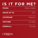 L'Oreal Paris Infallible Pro-Matte Liquid Longwear Foundation Makeup, 101 Classic Ivory, 1 fl; oz. L'Oreal Paris