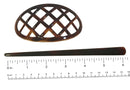 Parcelona French Criss Cross Pattern Tortoise Shell Brown Cellulose Acetate Made in France Chignon Bun Cover Ponytail Holder Hair Slider Pin Thru Updo with Stick for Women and Girls Parcelona