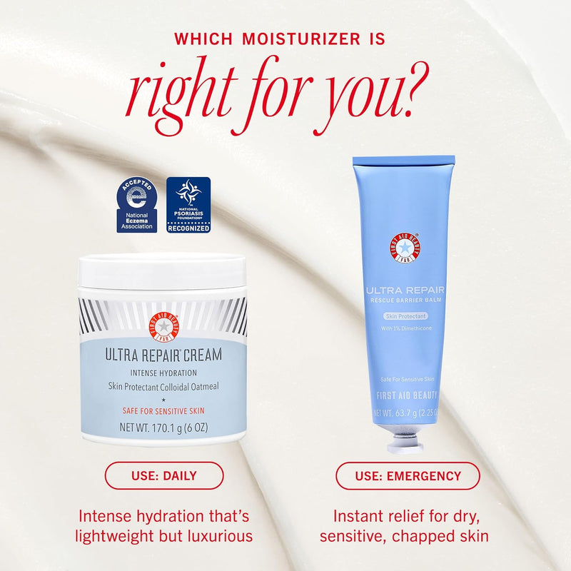 First Aid Beauty - Ultra Repair Rescue Barrier Balm, Deep Hydrating Skin Barrier Mask with 1% Dimethicone, Visible 24-Hour Relief for Dry, Cracked & Chapped Skin, Safe for Sensitive Skin, 2.25 oz Infinity Warehouse