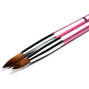 Beaute Galleria 2 Pieces Kolinsky Sable Round Acrylic Nail Art Brush Set, Manicure Detail Painting Nail Art Pen (Size 8, 12) BEAUTÉ GALLERIA
