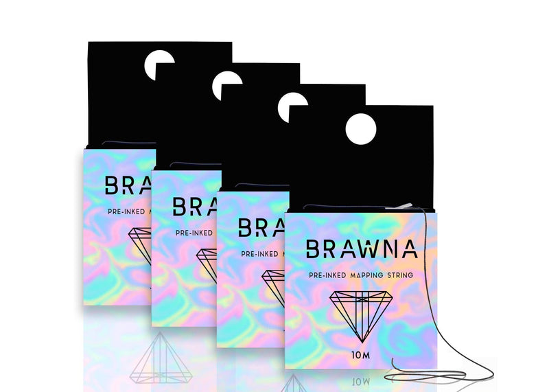 BRAWNA Pre Inked Mapping String for Microblading & Microshading. 4 pack Premium Microblading string. Microblading Supplies. PMU & Microblading kit BRAWNA