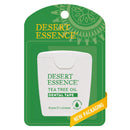 Desert Essence Tea Tree Oil Dental Tape - 30 Yards - Naturally Waxed w/Beeswax - Thick Flossing No Shred Tape - On The Go - Removes Food Debris Buildup - Cruelty-Free Antiseptic Desert Essence