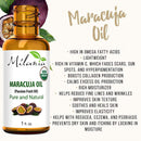 Premium Organic Maracuja Oil 100% Pure Virgin Passion Fruit Oil, 1 fl. oz Cold-Pressed Extracted Aceite de Marula Unrefined MILANIA