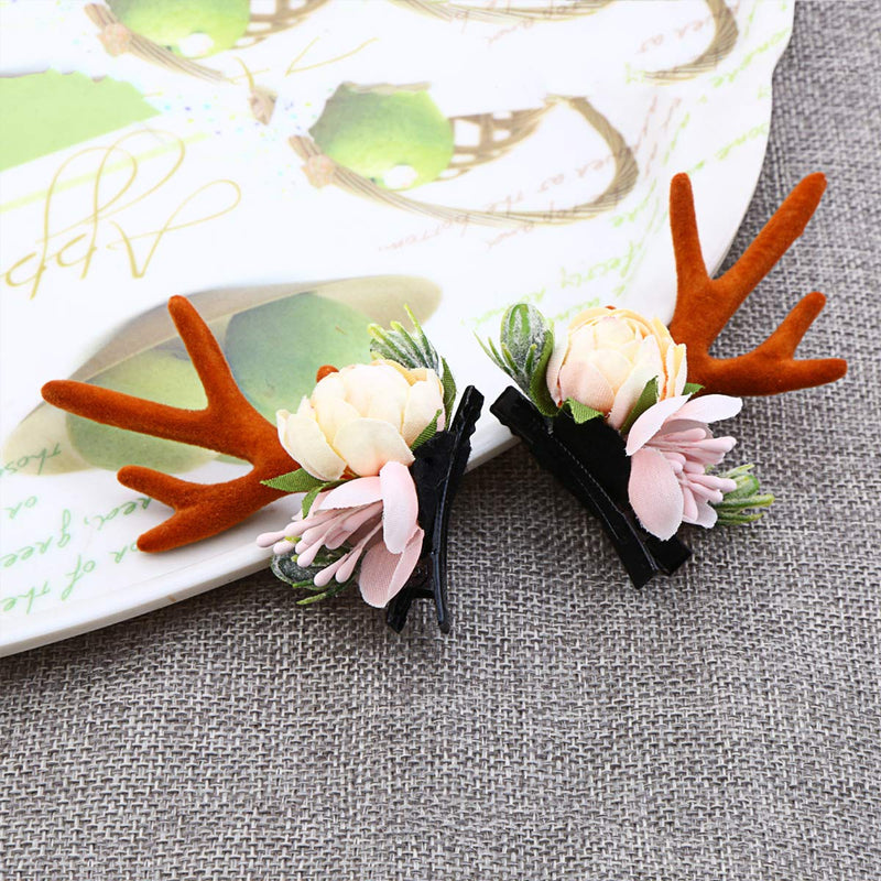 Christmas Deer Antlers Headband Hair Clips Hair Hoop Girl Beauty Headdress Reindeer Antler Headband Cute Deer Headband Hair Accessory ywduoying Store