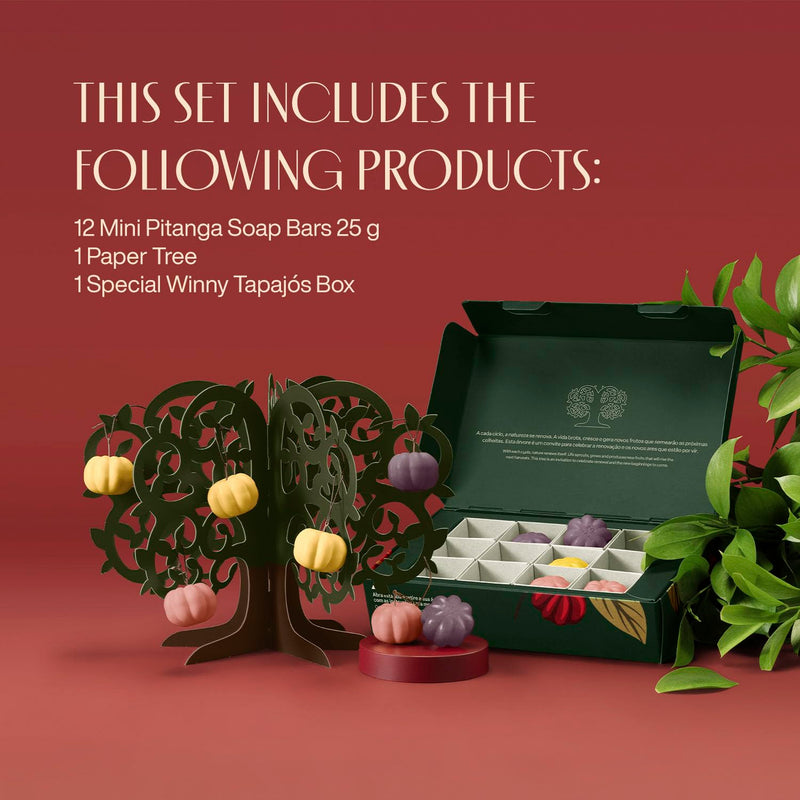 natura Ekos Pitanga Build-Your-Own Soap Tree - 12 Mini Pitanga Scented Soaps - The Perfect DIY Gift - Gift Box - Vegan Skin Care - Brazilian Beauty Secrets - Self Care & Body Care Infinity Warehouse