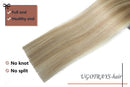 15In Ash Blonde with Bleach Blonde Clip In Hair Extensions 8A Grade Ombre Full Head Long Straight 100% Human Hair In Extensions 70g7PCS(15In