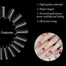 Noverlife 1100PCS Deep C/U Curved Square Shape French False Nail Tips, 11 Sizes, Long Acrylic Half Cover Fake Nail Tips, Artificial Nail art Finger Tips for Salon DIY Mani-pedi Nail Design Practice Noverlife