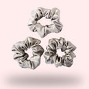 ZIMASILK 100% Mulberry Silk Hair Scrunchies,Best For Women And Girls'Hair,Elastic Hair Bands For Ponytail Holder.Gentle And No Hurt. (3 Pack,Taupe) ZIMASILK