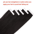 14inch Jet Black Tape In Hair Extensions Human Hair Tape In Extensions Jet Black Remy Hair Tape In Extensions 40g 1