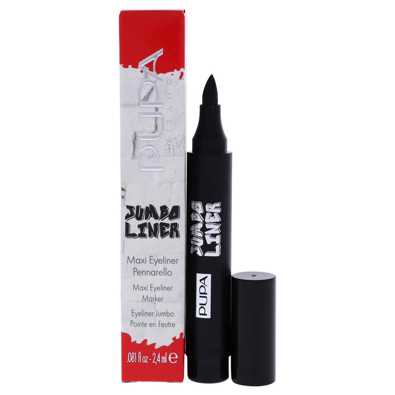 Pupa Milano Jumbo Liner - Maxi Eyeliner Pen - For a Thick or Thin Stroke - Angled Tip - Delivers Precise Strokes - Perfect For Recreating Graphics With Multiple Dimensions - 001 Extra Black - 0.081 Oz PUPA Milano