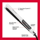 REVLON Crystal C + Ceramic Digital Hair Flat Iron | Long-Lasting Shine and Less Frizz, (1 in) Infinity Warehouse